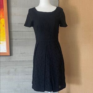 Classic Black Lace Fit-and-Flare Dress